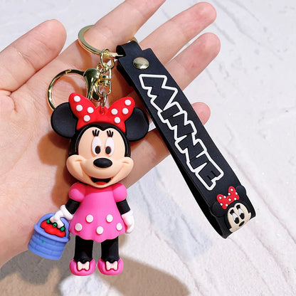 Mickey Minnie PVC Keychain Doll Action Figural Couple Car Key Chain Pendant Hanging Ornaments Wedding Gifts