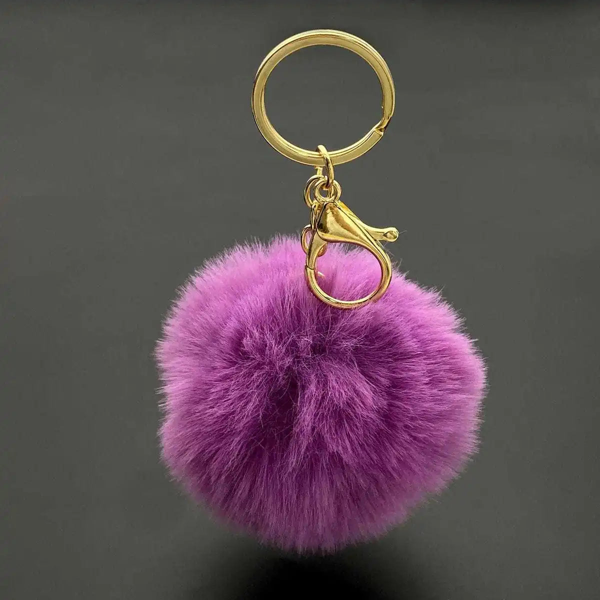 Fluffy Ball Pendant Keychain Artificial Fur Pompom Cute Candy Colors Keyring Charms Jewelry Key Chain Ring for Women Bag Gift