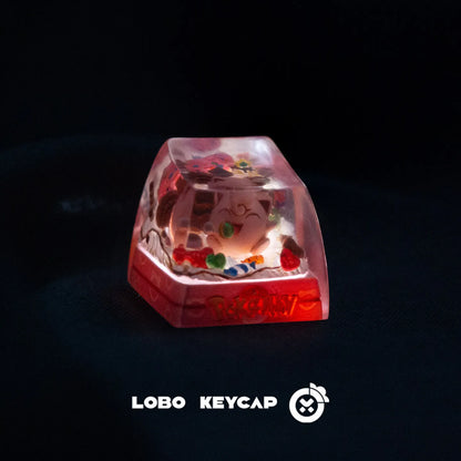 Pokemon Pikachu Transparent Esc Keycap Keyboard Accessories Anime Cute Resin Shrink Drip Glue handmade Keycaps Anime Fans Gift