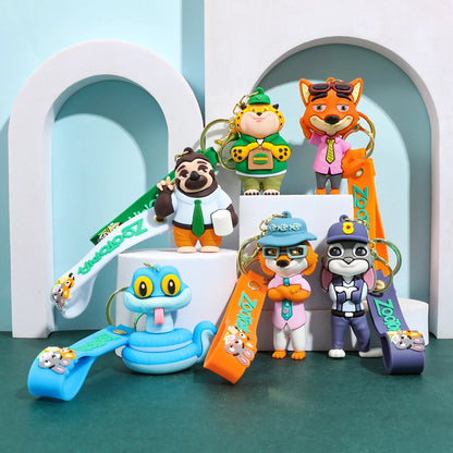 New Anime Zootopia 2 Figure Cute PVC Doll Car Key Ring Accessories Bag Pendant Charm Perfect Christmas Gift for Her