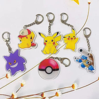 Pokemon Characters Pikachu Bulbasaur Acrylic Keychain Bag Charms Accessories Backpack Pendant Key Holder Friend Gifts