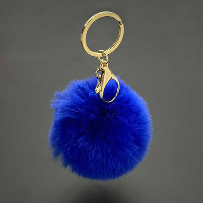 Fluffy Ball Pendant Keychain Artificial Fur Pompom Cute Candy Colors Keyring Charms Jewelry Key Chain Ring for Women Bag Gift