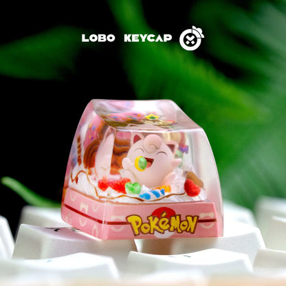 Pokemon Pikachu Transparent Esc Keycap Keyboard Accessories Anime Cute Resin Shrink Drip Glue handmade Keycaps Anime Fans Gift