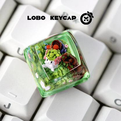 Pokemon Pikachu Transparent Esc Keycap Keyboard Accessories Anime Cute Resin Shrink Drip Glue handmade Keycaps Anime Fans Gift