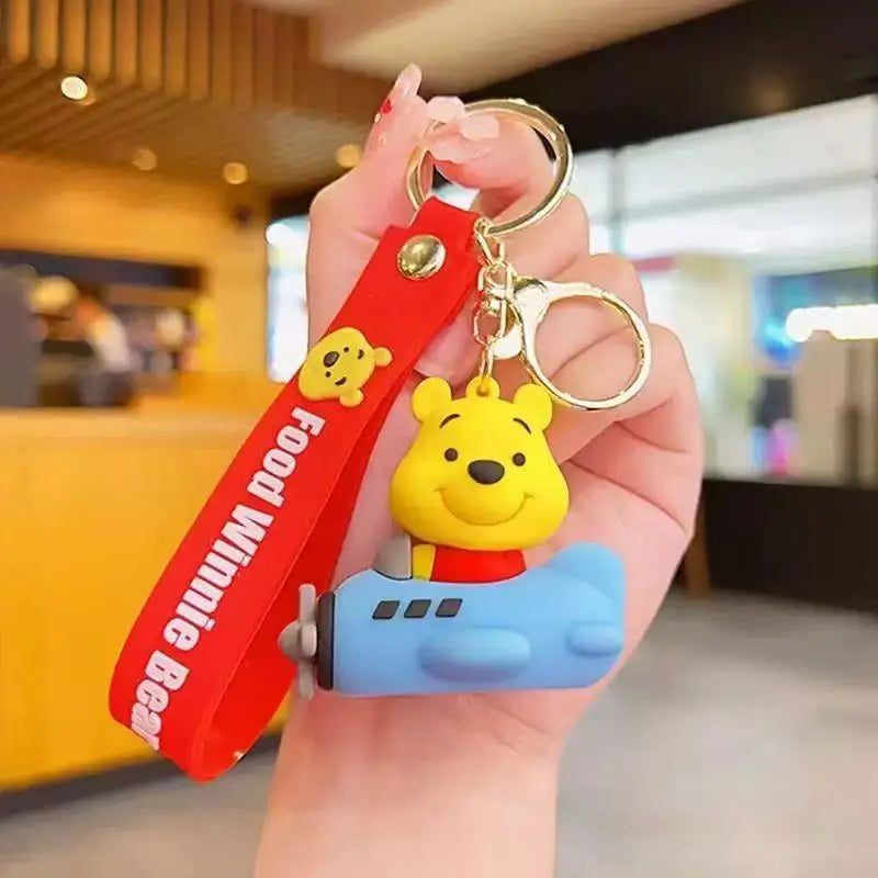 Winnie the Pooh Keychain Cute Winnie the Pooh Silicone Doll Pendant Car Bag Decoration Small Gift Keychain