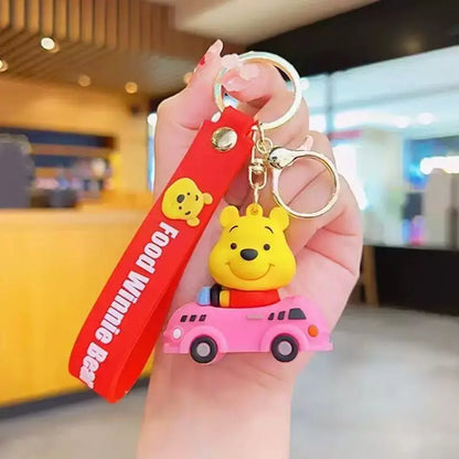 Winnie the Pooh Keychain Cute Winnie the Pooh Silicone Doll Pendant Car Bag Decoration Small Gift Keychain