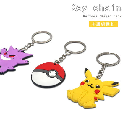 8pcs/lot Pokemon Keychains Kids Pikachu Birthday Party Supplies Gift Bag Filler Stuffer School Carnival Reward Party Decoration