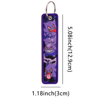 Pokémon Anime Elf Monsters Keychain for Cars Backpack Key Holders Embroidery Keyrings Key Tag Jet Tag Accessories Gifts