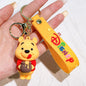 Winnie The Pooh Keychain Cute Bag Decoration Cartoon Couple Silicone Doll Piglet Tigger Eeyore Car Keyring Festival Gifts