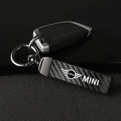 1PC Simple PU Leather Keychain Women Men Car Key Ring Chain For MINI Cooper R56 F56 R50 JCW Cabrio Aceman Countryman Coupe WORKS