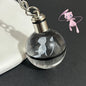 Pokemon Crystal Ball 3D Pikachu Mewtwo Mew Gengar keychain Pokeball Crystal Pokemon Glass Ball Figure Birthday Gift