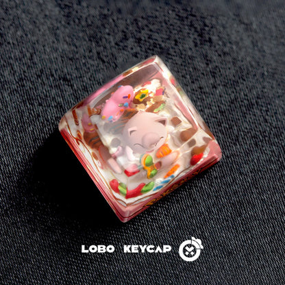 Pokemon Pikachu Transparent Esc Keycap Keyboard Accessories Anime Cute Resin Shrink Drip Glue handmade Keycaps Anime Fans Gift