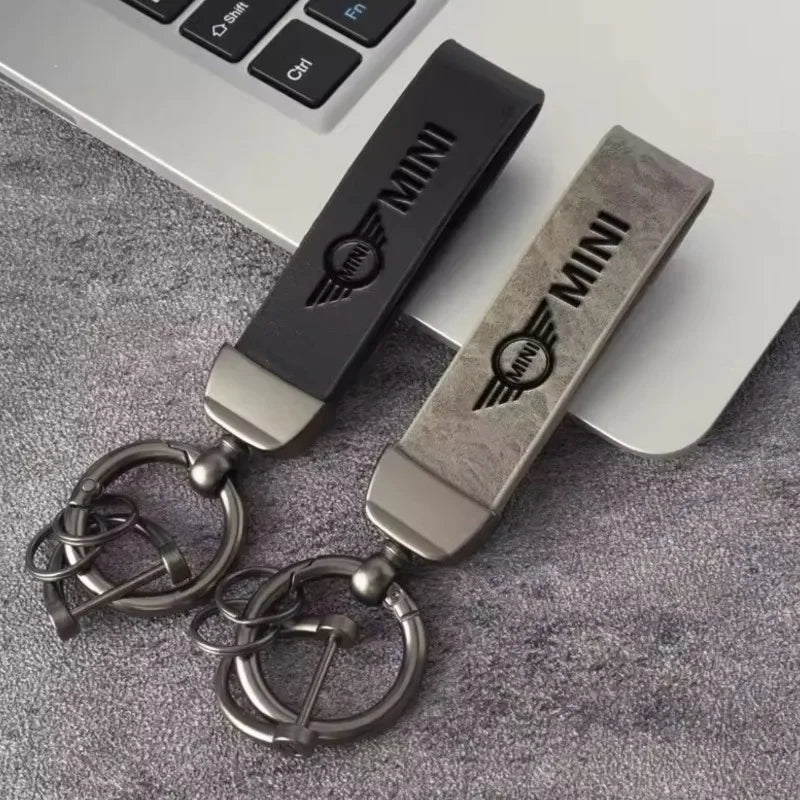 Car Hot Stamping Badge Keychain Zinc Alloy Keyring Accessories For MINI Cooper JCW WORKS R55 R56 F55 F56 R57 R58 R59 R60 R61