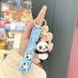 Cute Hold Bamboo Panda Keychain Silicone Giant Panda Schoolbag Doll Pendant Car Keyring Accessories Ornaments Small Gift