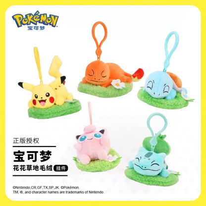 Animal Pokemon Pikachu Eevee Bulbasaur Charmander Jigglypuff Squirtle Kawaii Plush Toys Pendant Keyring Keychain Birthday Gifts