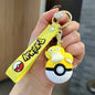 Cute Pokemon Pokeball Keychain Pikachu Eevee Charmander Bulbasaur Psyduck Squirtle 3D PVC Figure Key Ring Bag Pendant Anime Gift
