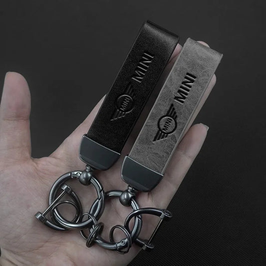 Car Hot Stamping Badge Keychain Zinc Alloy Keyring Accessories For MINI Cooper JCW WORKS R55 R56 F55 F56 R57 R58 R59 R60 R61