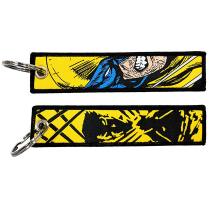 Embroidery Cool Keychain Motorcycles Cars Chaveiro American comics Manga Series Holder Pendant Portable Key Lanyard Accessories