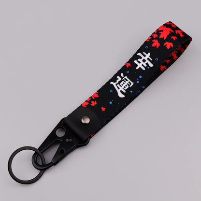 Koi Fish Wrist Keychain Good Luck Short Lanyard Key Ring Holder Multifunctional Wristband for Car Fashion Accessory for Women