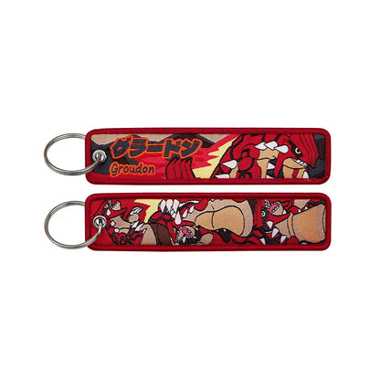 Pokémon Anime Elf Monsters Keychain for Cars Backpack Key Holders Embroidery Keyrings Key Tag Jet Tag Accessories Gifts