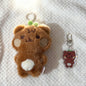 2pcs Kpop Ateez Aniteez Cartoon Character Plush Pendant with Acrylic Keychain Keyring San Bag Accessories Fans Gift Collection
