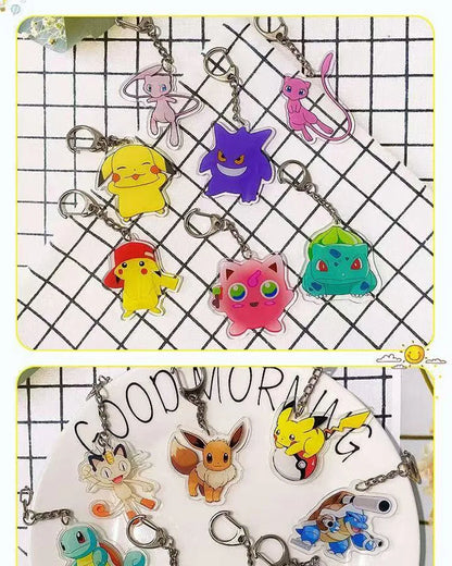 Pokemon Characters Pikachu Bulbasaur Acrylic Keychain Bag Charms Accessories Backpack Pendant Key Holder Friend Gifts