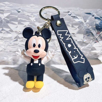 Mickey Minnie PVC Keychain Doll Action Figural Couple Car Key Chain Pendant Hanging Ornaments Wedding Gifts