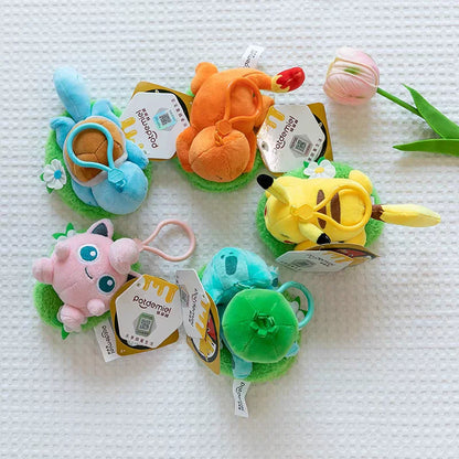 Animal Pokemon Pikachu Eevee Bulbasaur Charmander Jigglypuff Squirtle Kawaii Plush Toys Pendant Keyring Keychain Birthday Gifts
