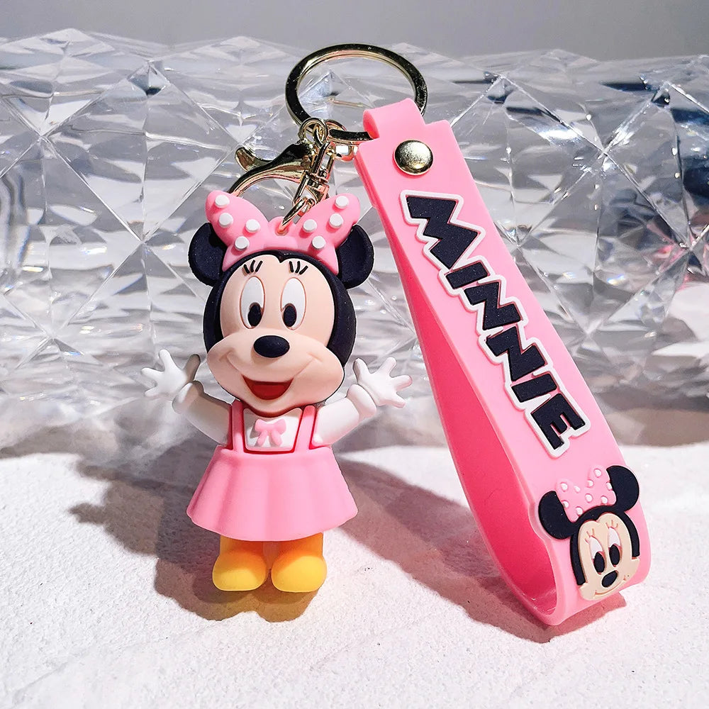 Mickey Minnie PVC Keychain Doll Action Figural Couple Car Key Chain Pendant Hanging Ornaments Wedding Gifts