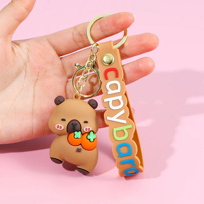 Cute Capybara Keychain Creative Cartoon Animal Pendant For Women Doll Keyring Ornament Car Key Accessories Holiday Gift Jewelry