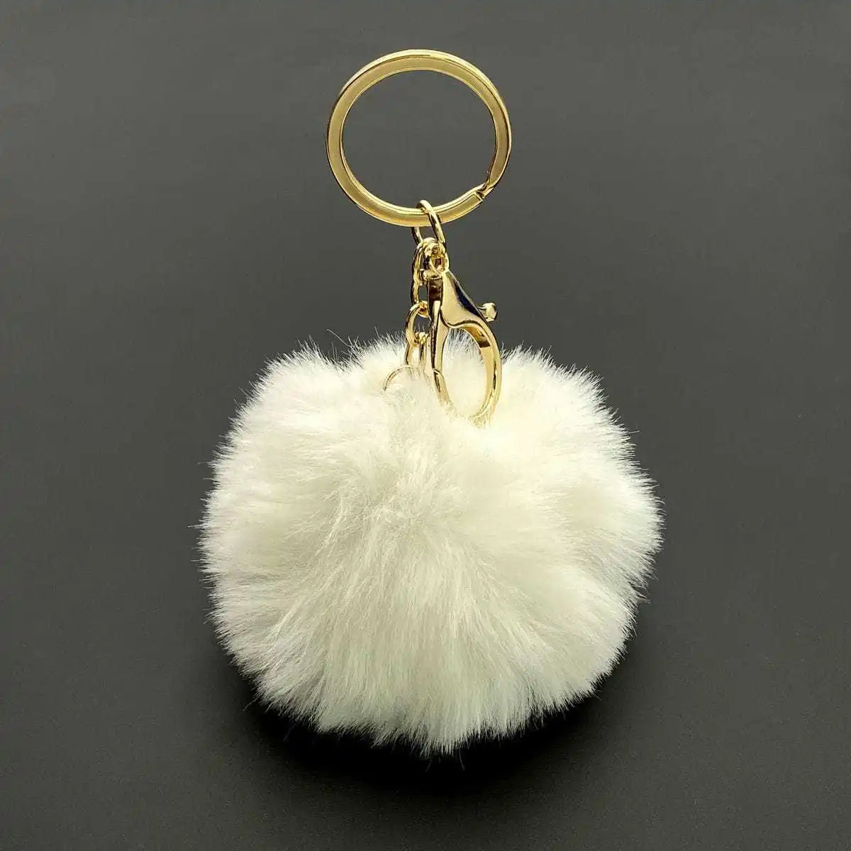 Fluffy Ball Pendant Keychain Artificial Fur Pompom Cute Candy Colors Keyring Charms Jewelry Key Chain Ring for Women Bag Gift
